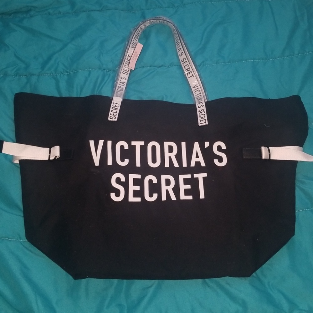 Brandnew Black Canvas Victoria Secret Tote